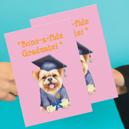 Graduación divertida de perro lindo tarjeta de fel