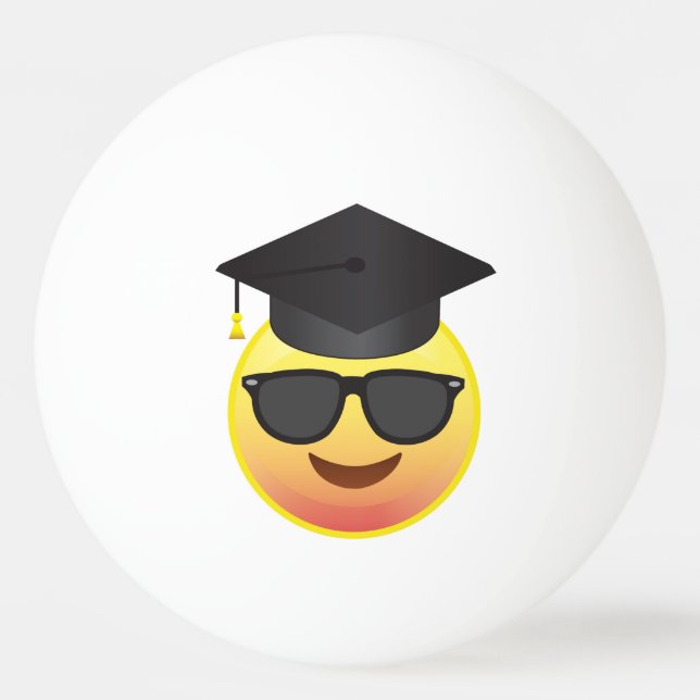 Graduación Emoji feliz con bolas de gafas de sol (Anverso)