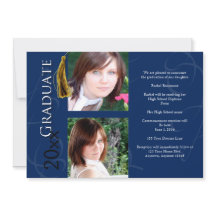 Graduación en Invitación azul