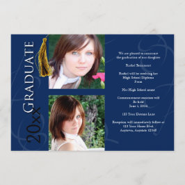 Graduación en Invitación azul