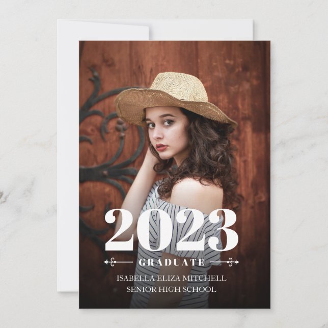 Graduación en negrita | Invitación fotográfica (Anverso)