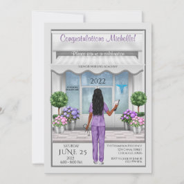 Graduación escolar Med Invitación hispana africana