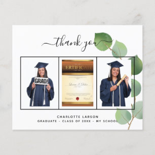 Graduación eucalipto foto presupuesto tarjeta de a