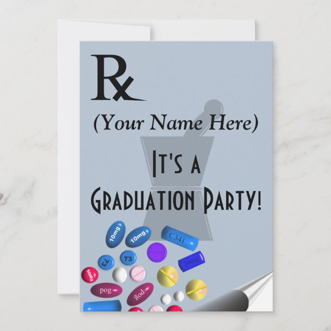Graduación Farmacéutica Invitaciones Diseño de Alm (Anverso)