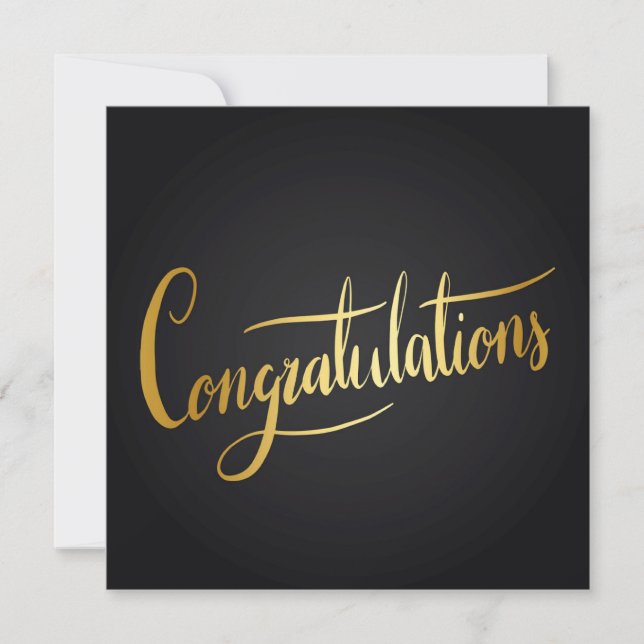 Graduación Felicitaciones Clásico Negro y Oro (Anverso)