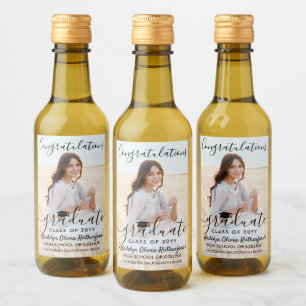 Graduación Felicitaciones Foto Guión Negro Mini