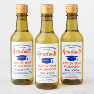 Graduación Felicitaciones Naranja moderno y mini a