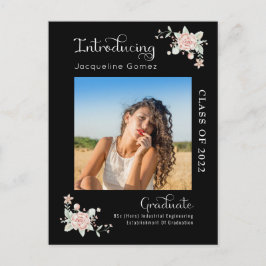 Graduación floral moderna 2022 Invitación a la fot