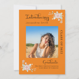 Graduación floral moderna 2022 Invitación a la fot