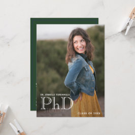 Graduación Foto de Invitación de doctorado verde b