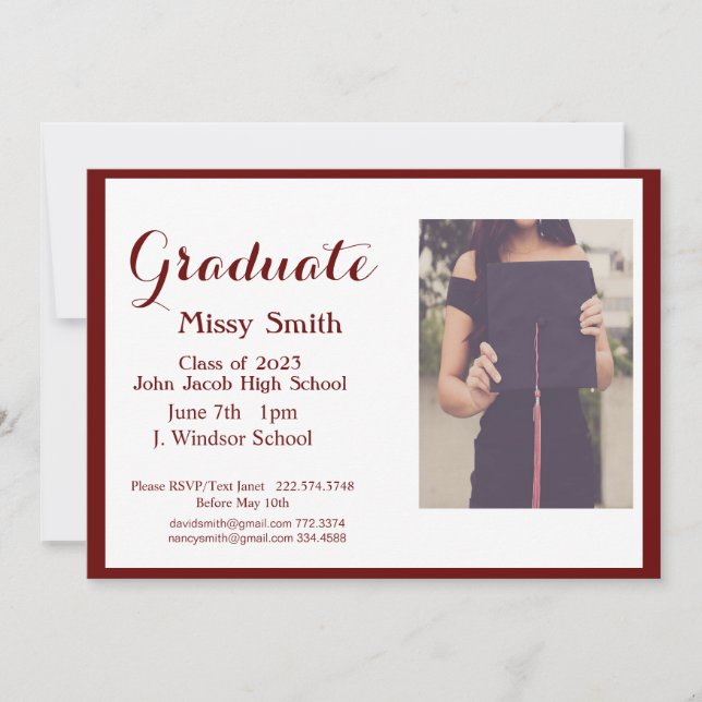 Graduación fotográfica, clase de 2024 Invitación a (Anverso)