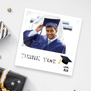Graduación Gorra Tarjeta de foto y agradecimiento