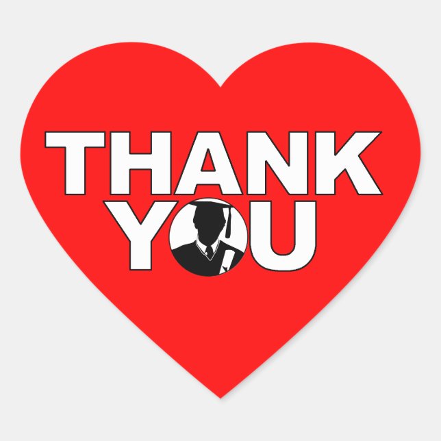 Graduación Gracias A Pegatina De Corazón Gown 1 (Anverso)