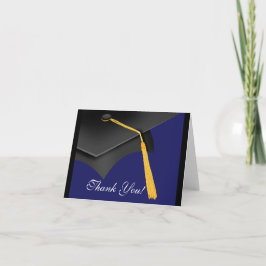 Graduación Gracias Nota Tarjeta Grado Azul Negro