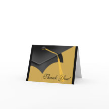 Graduación Gracias Nota Tarjeta Grado de Oro Negro