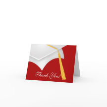 Graduación Gracias Nota Tarjeta Grado Rojo Blanco