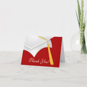 Graduación Gracias Nota Tarjeta Grado Rojo Blanco