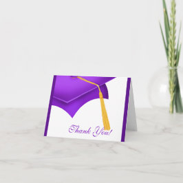 Graduación Gracias Nota Tarjeta Púrpura Blanco