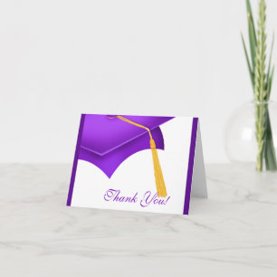 Graduación Gracias Nota Tarjeta Púrpura Blanco