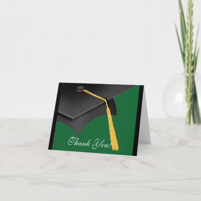 Graduación Gracias Nota Tarjeta Verde Negro (Anverso)