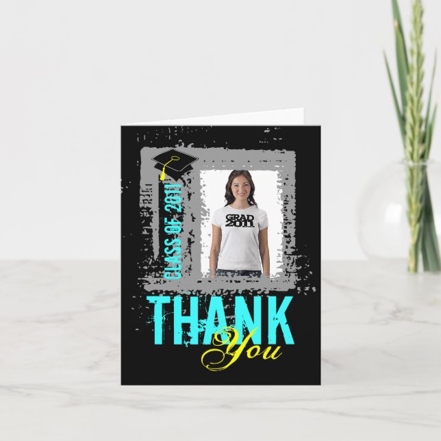 Graduación Gracias Tarjeta Agregar Foto 3 (Anverso)