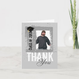 Graduación Gracias Tarjeta Añadir Foto Gris