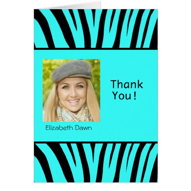 Graduación Gracias Tarjeta De Foto De Zebra (Frente)