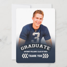 Graduación Gracias Tarjeta De Foto Plana Personali