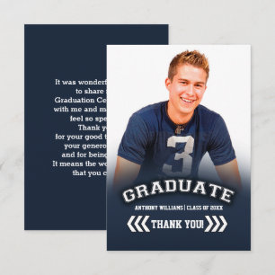 Graduación Gracias Tarjeta De Foto Plana Personali