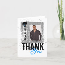 Graduación Gracias Tarjeta en Blanco Añadir Foto