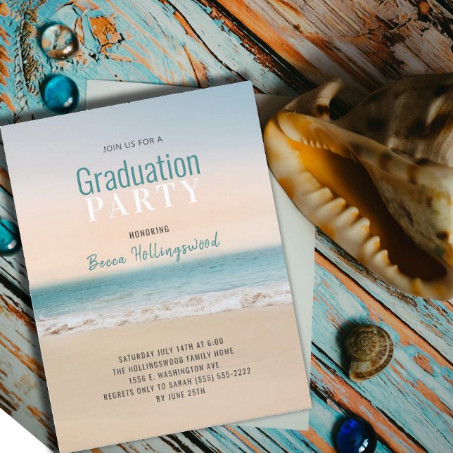 Graduación Invitación a fiesta temática de playa t (Subido por el creador)