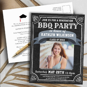 Graduación Invitación a la foto del Fiesta BBQ Cha