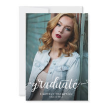 Graduación Invitación de escritura fotográfica mod