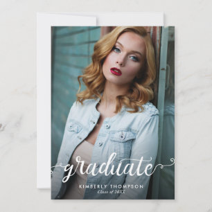 Graduación Invitación de escritura fotográfica mod