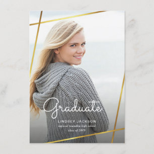 Graduación Invitación de fotografía geométrica de 