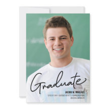 Graduación Invitación Foto Graduado Masculino Grad