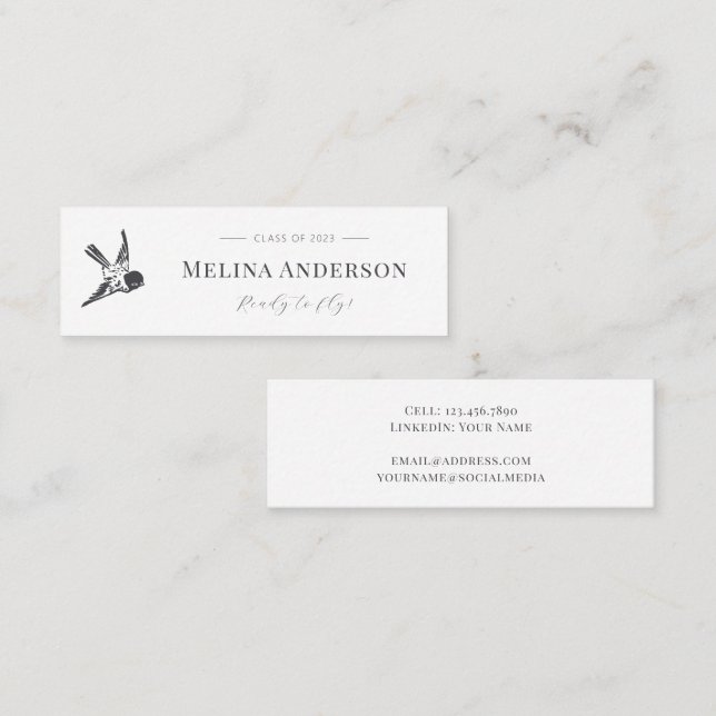 Graduación Invitación Graduación Ave simple (Anverso / Reverso)