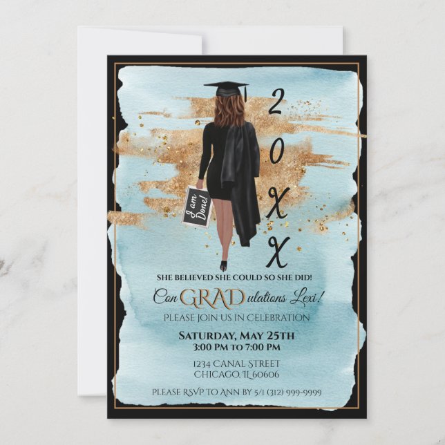 Graduación Invitación Invitación Ligera Skinin (Anverso)
