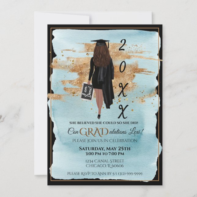 Graduación Invitación Invitación Ligera Skinin (Anverso)