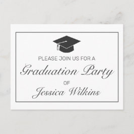 Graduación Invitación RSVP Blanco Minimalista mode