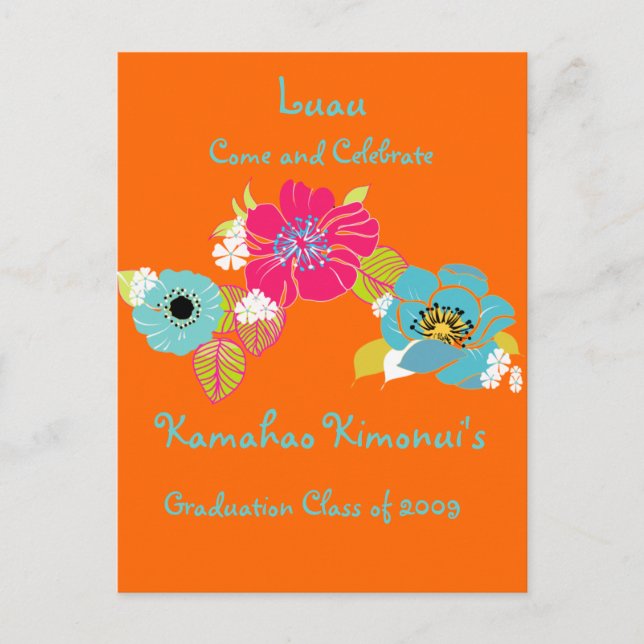 Graduación Invitaciones de Luau/antecedentes de DI (Anverso)