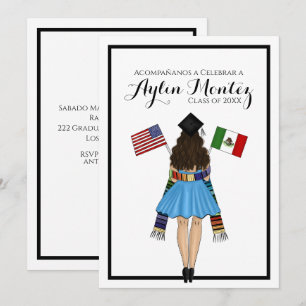 Graduación latina simple con invitación a serape