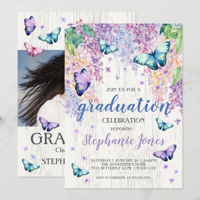 Graduación Lilacs e invitación a la mariposa (Anverso / Reverso)