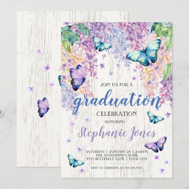 Graduación Lilacs e invitación a la mariposa (Anverso / Reverso)