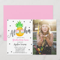 Graduación Luau Party Invitación Pineapple Grad