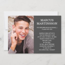 Graduación marrón de dos caras 3 Invitación de fot