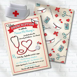 Graduación médica de enfermería Invitación a estet