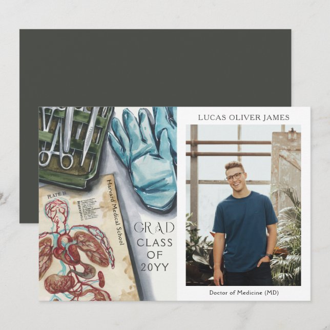 Graduación Médico médico Medicina Salud (Anverso / Reverso)
