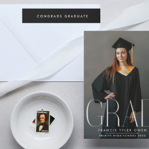 graduación mínima de personalizable blanco y negro