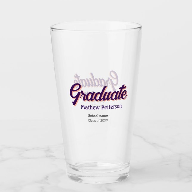 Graduación moderna de estilo negrita y simple con  (Anverso)